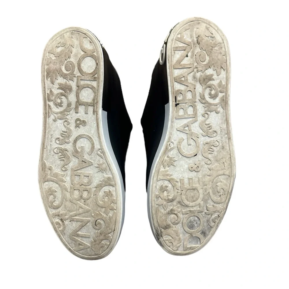 Dolce & Gabbana BASSA Black and White Leather Sneakers size 10 (Italian Size) - Picture 5 of 5